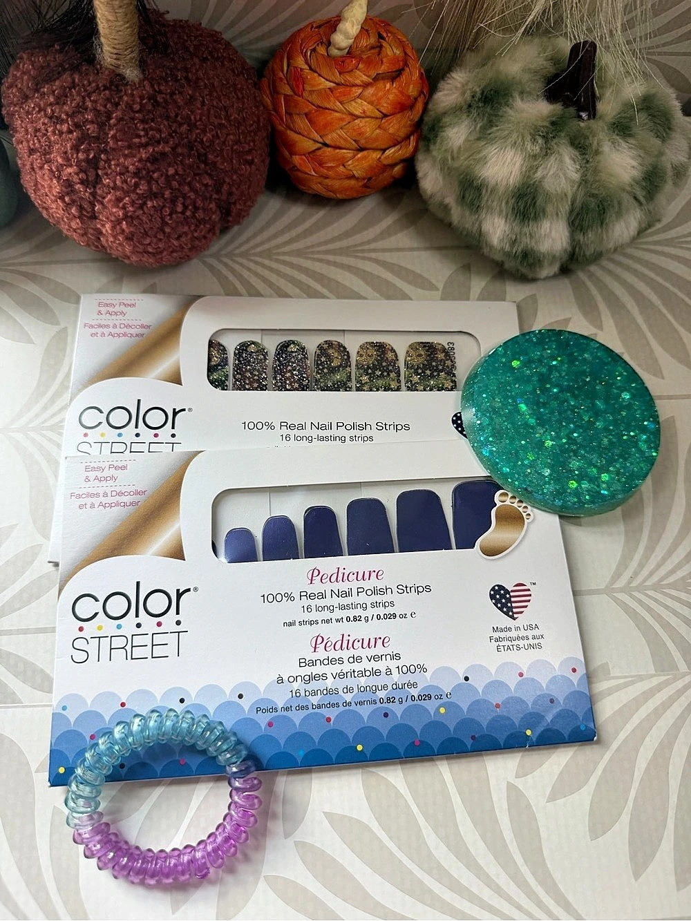 Color Street Pedicure Nail Polish Strips Blue Multicolor NWT